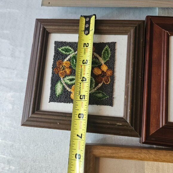 Set of 4 Vintage Embroidered Flower Wall Art - Picture 13 of 16